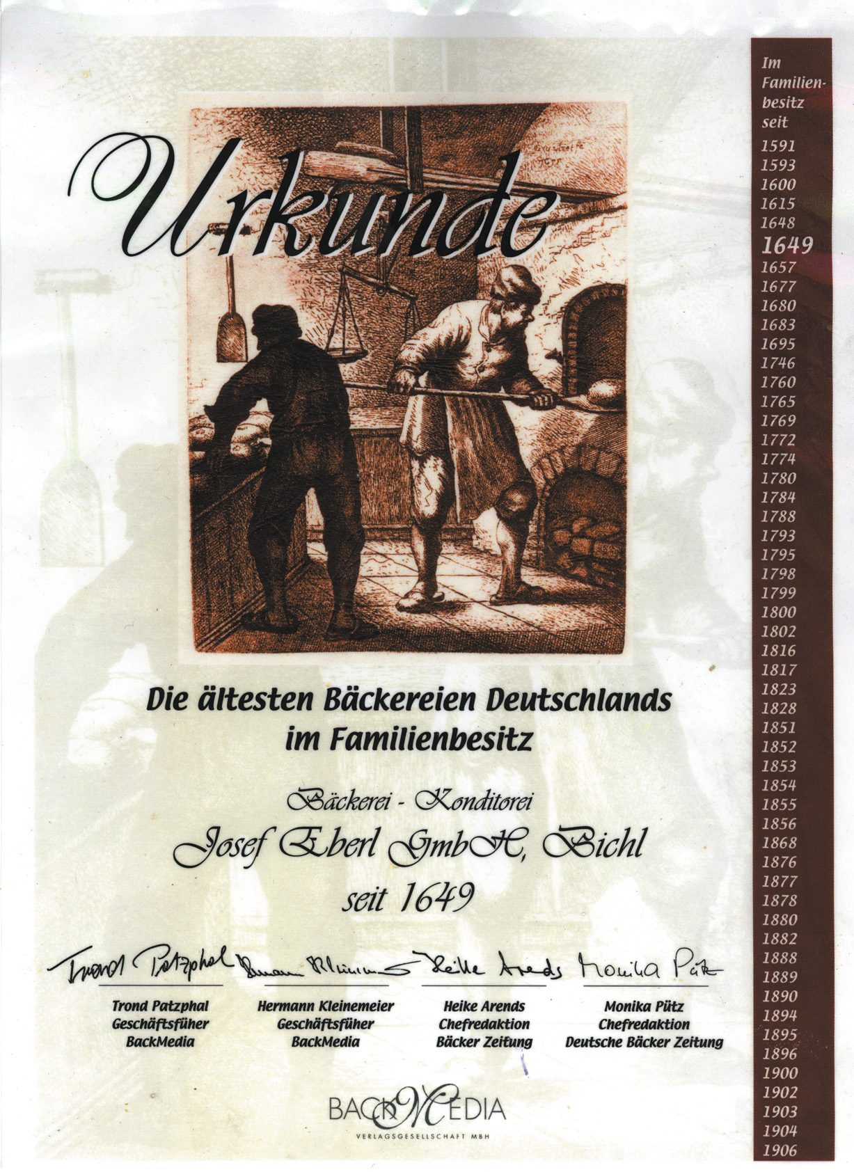 urkunde-aelteste-baeckereien-deutschlands-in-familienbesitz urkunde aelteste baeckereien deutschlands in familienbesitz